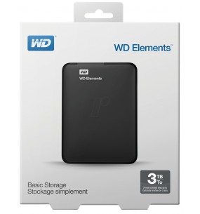 WD Elements Portable 3TB Ultra Fast USB 3 External Hard Drive 